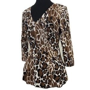 Y2K Alberto Makali Cardigan Size Small Mixed Print Rhinestone Animal Print